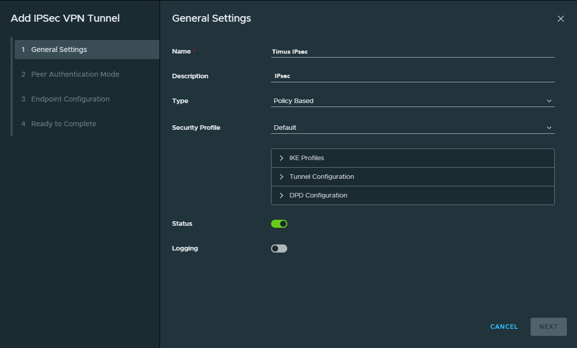 IPSec VPN Wizard