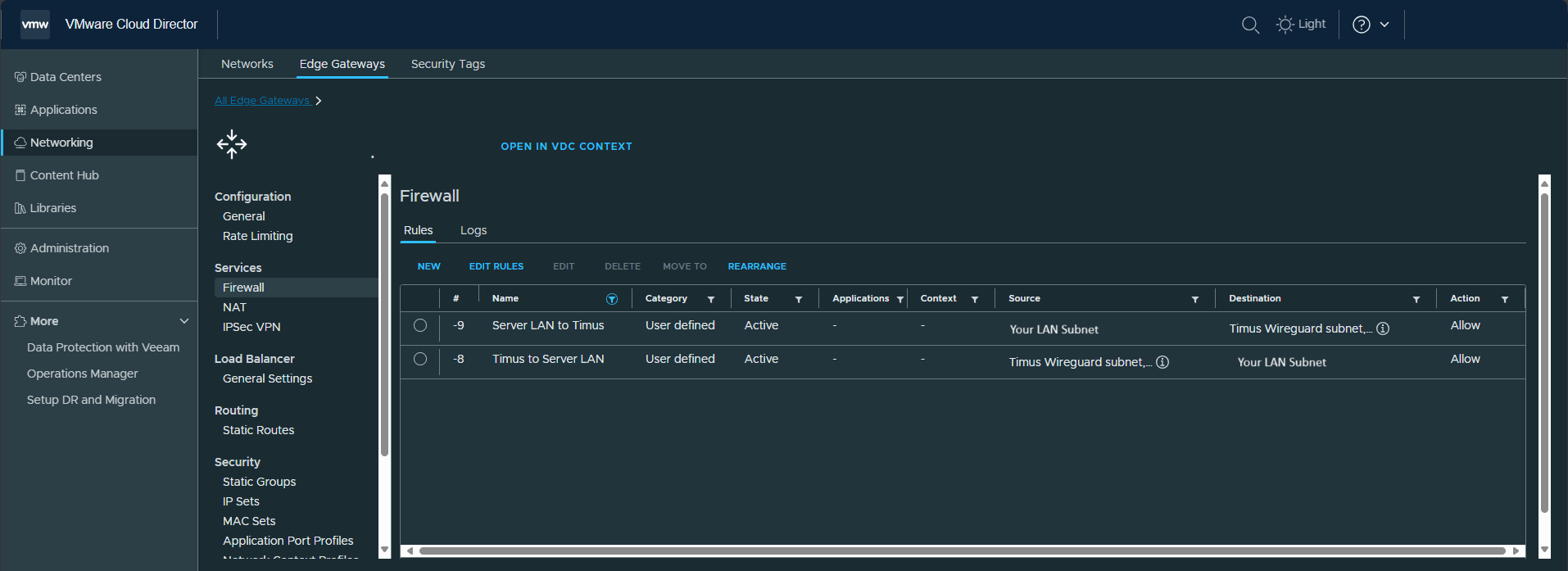 Firewall Rules