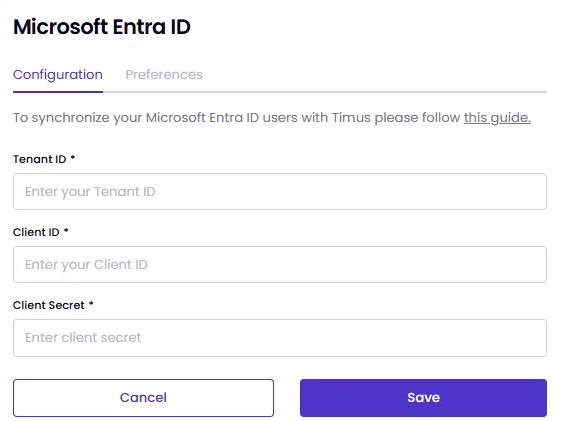 Microsoft Entra ID Integration – Timus Networks